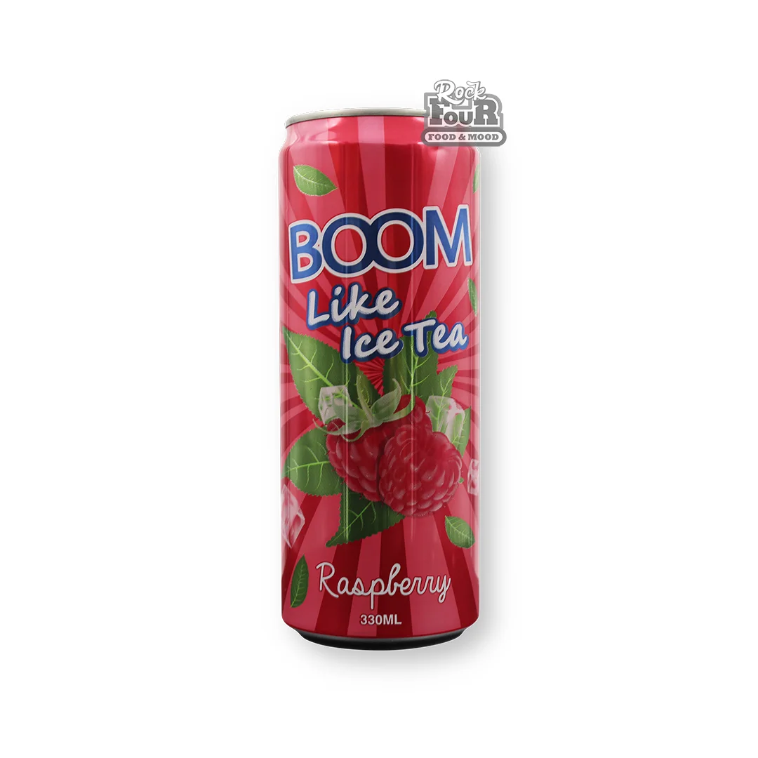 Cold tea drink "Boom" with raspberry flavor 330ml